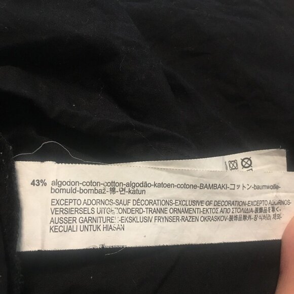 ZARA Boho Black Green Red Embroidered Voluminous 3/4 Sleeve Peasant Blouse XS - Picture 9 of 9